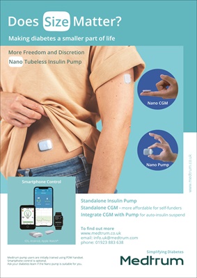 Medtrum A6 Touchcare Nano patch pump and CGM in harmony