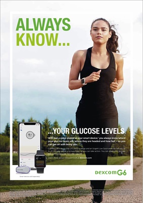 Dexcom G6 CGM, continuous glucose monitoring