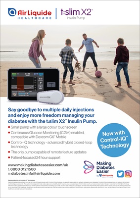 Air Liquide Healthcare UK Tandem t:slim insulin pump with Control IQ