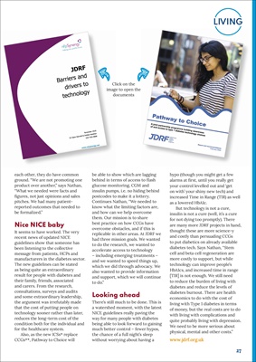 JDRF's pathway to choice project for accdss to diabetes technology.