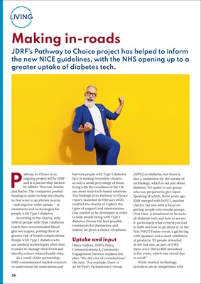 JDRF's pathway to choice project for accdss to diabetes technology.