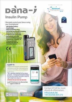 insulin pump, Dana i system, artificial pancreas, Advanced Therapeutics UK, CamAPS FX, Dexcom G6