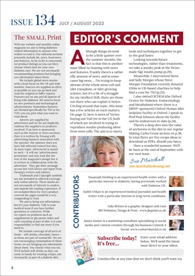 Desang diabetes, magazine diabetes information, Sue Marshall diabetes