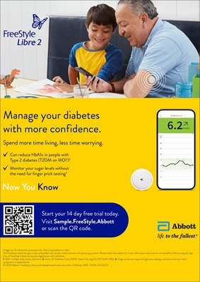 Abbott Freestyle Libre 2, Flash Glucose Monitoring, FSL2