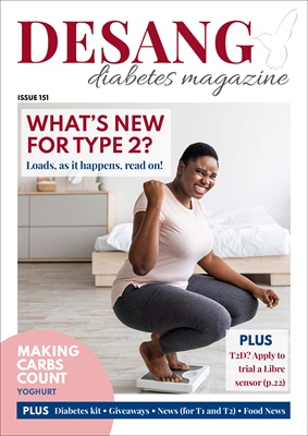 Desang diabetes magazine, Making Carbs Count, Diabetes KIT, non-invasive glucose testing, Glooko