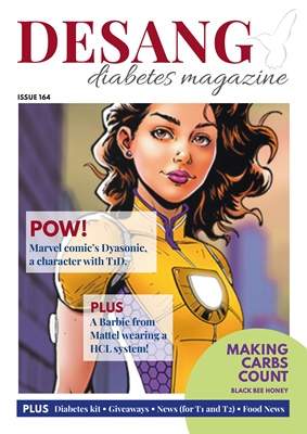 Desang diabetes magazine, Making Carbs Count, Diabetes KIT, non-invasive glucose testing, Glooko