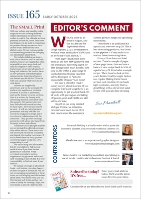 Desang diabetes, magazine diabetes information, Sue Marshall diabetes