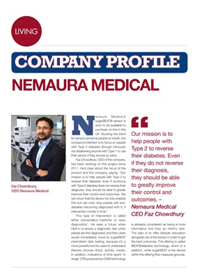 Nemaura Medical, Faz Chowdhury, sugarBEAT, BEATdiabetes, glucose sensor, glucose sensor for Type 2 d