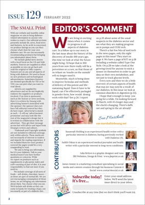 Desang diabetes, magazine diabetes information, Sue Marshall diabetes