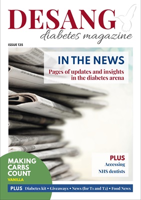Desang diabetes magazine, Making Carbs Count, Diabetes KIT, non-invasive glucose testing,