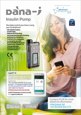 insulin pump, Dana i system, artificial pancreas, Advanced Therapeutics UK, CamAPS FX, Dexcom G6