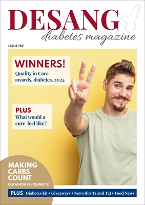 Desang diabetes magazine, Making Carbs Count, Diabetes KIT, non-invasive glucose testing, Glooko