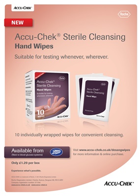 Accu-Chek sterile cleansing hand wipes