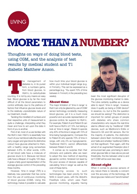 Matthew Anson, blood testing, HbA1c, CGM and Time In Range