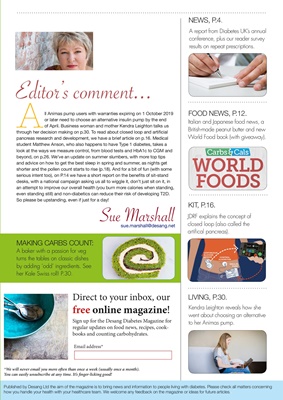 Desang diabetes magazine diabetes information, Sue Marshall