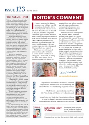 Free online Desang diabetes magazine, diabetes information, Sue Marshall