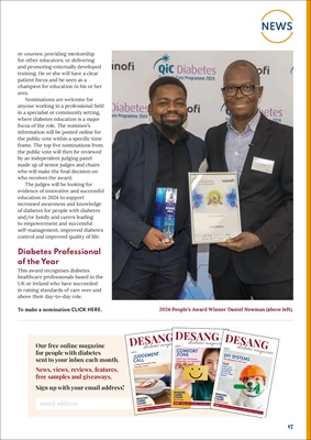 Desang diabetes magazine, diabetes news
