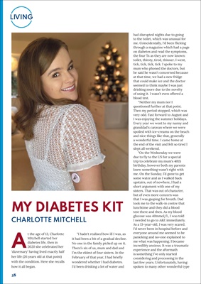 Desang Magazine, My Diabetes Kit, Charlotte Mitchell the guilty diabetic