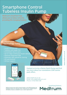 Medtrum A6 Touchcare patch pump and CGM in harmony