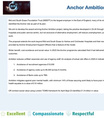 Anchor Project Value