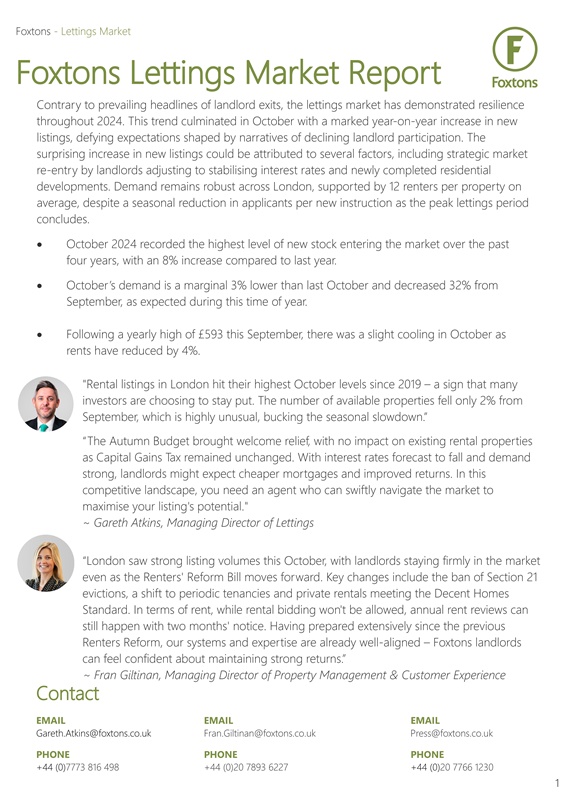 Lettings Report - Lettings Market Report October 2024