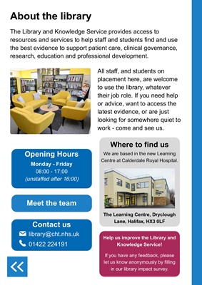 CHFT Library Leaflet - 2026