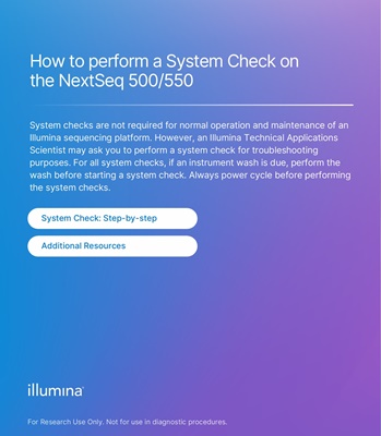 How to perform a System Check on the NextSeq 500/550