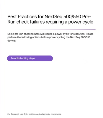 Best Practices for NextSeq 500/550 Pre-Run check failures requiring a power cycle