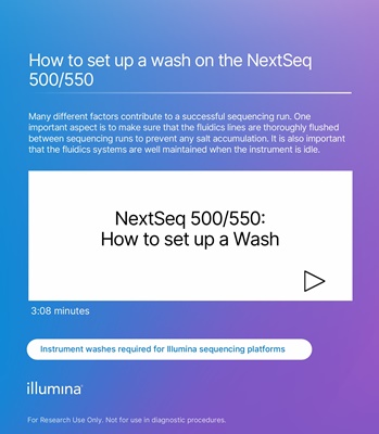 How to set up a wash on the NextSeq 500/550