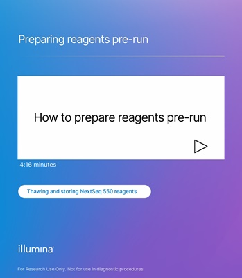 Preparing reagents pre-run