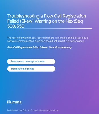 Troubleshooting a Flow Cell Registration Failed (Skew) Warning on the NextSeq 500/550
