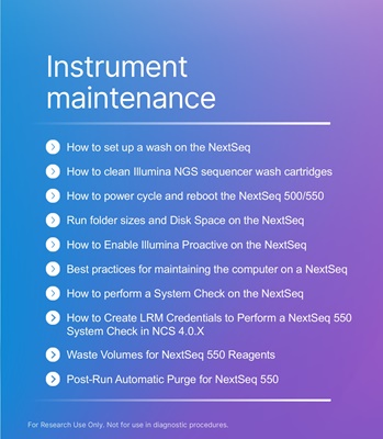 NextSeq 500/550 instrument maintenance