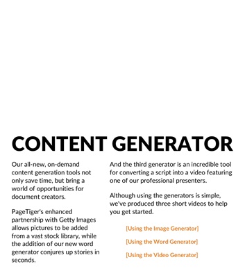 Feature Focus: Content Generators